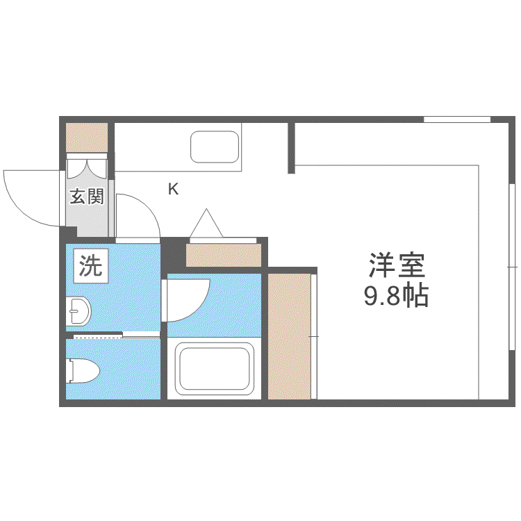 AUBE(1K/4階)の間取り写真