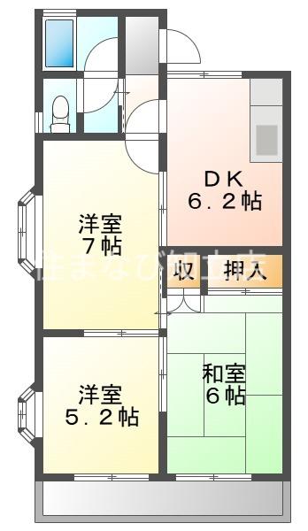 コーポアイリス(3DK/2階)の間取り写真