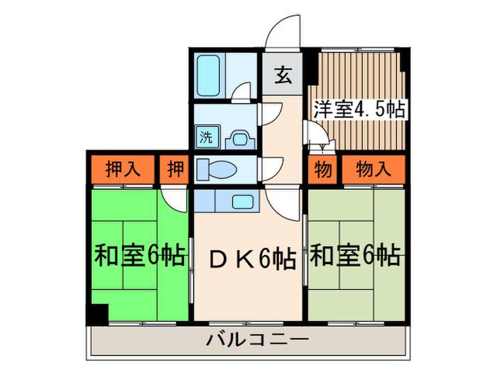 サンスクエア(3DK/5階)の間取り写真
