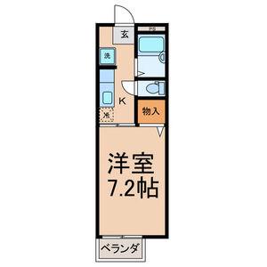 サンライズ唐山(1K/2階)の間取り写真