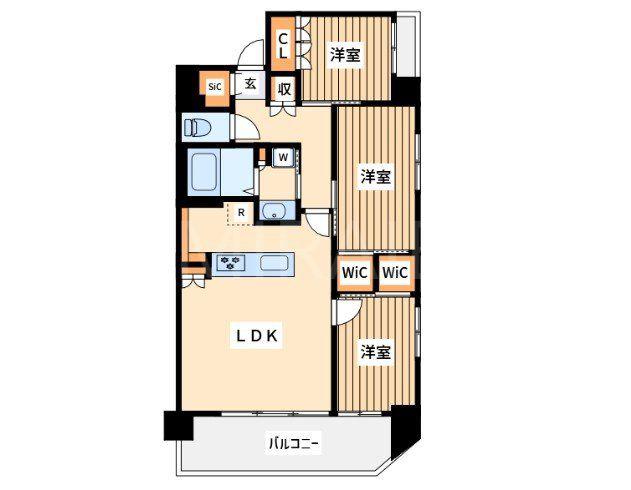 リビオ新横浜(3LDK/11階)の間取り写真