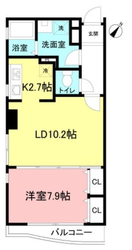 フォレスト ヴュー(1LDK/3階)の間取り写真