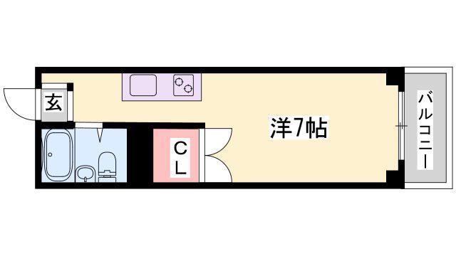 K・HOUSE(ワンルーム/2階)の間取り写真