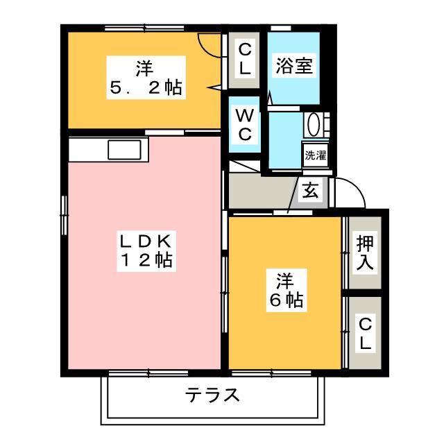 サントソラル(2LDK/1階)の間取り写真
