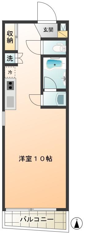 JINJAN(ワンルーム/3階)の間取り写真