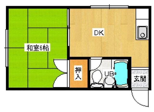 ベルウッド(1DK/2階)の間取り写真