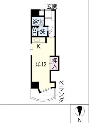 秋月ハイツ(ワンルーム/5階)の間取り写真