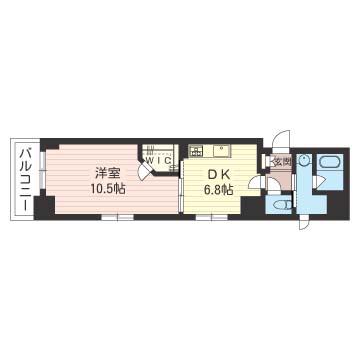 マストライフ西新宿(1DK/8階)の間取り写真