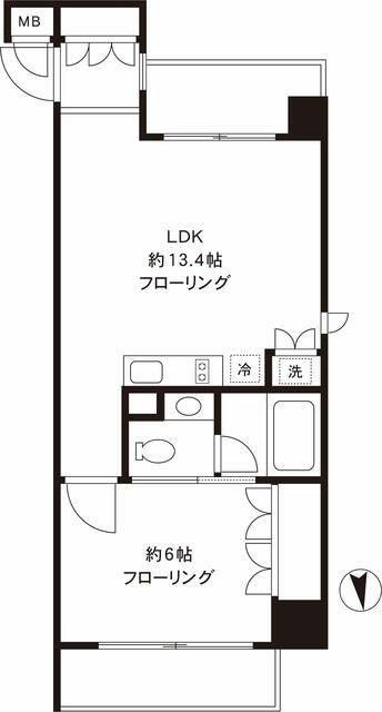 イースト秋葉原(1LDK/11階)の間取り写真