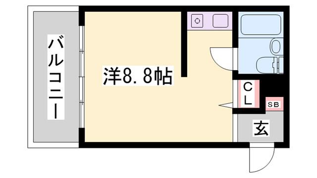 ヴィラフォーシーズン(ワンルーム/1階)の間取り写真