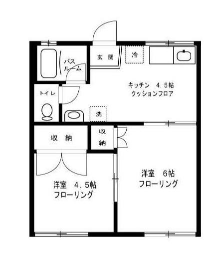 レジデンス幸(2K/2階)の間取り写真