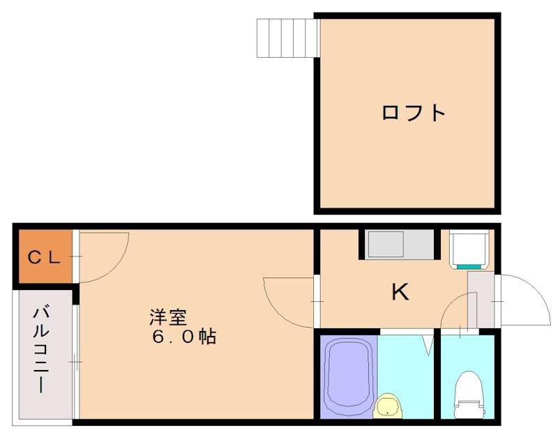 ハイド&シーク高宮(1K/2階)の間取り写真