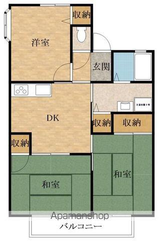 リヴェルテI・II(3DK/2階)の間取り写真