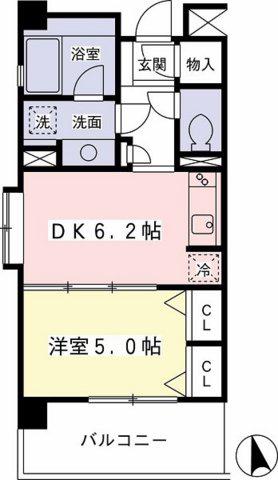 シェモア調布(1DK/3階)の間取り写真