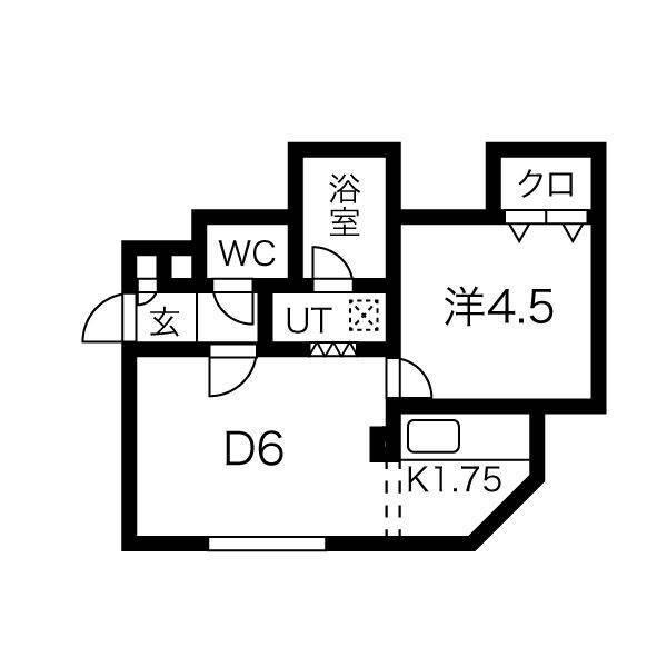 サークルI澄川B棟(1LDK/3階)の間取り写真