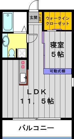 アークフィット渋谷(1SLDK/3階)の間取り写真