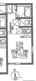 K.F 堀ノ内(ワンルーム/2階)の間取り写真