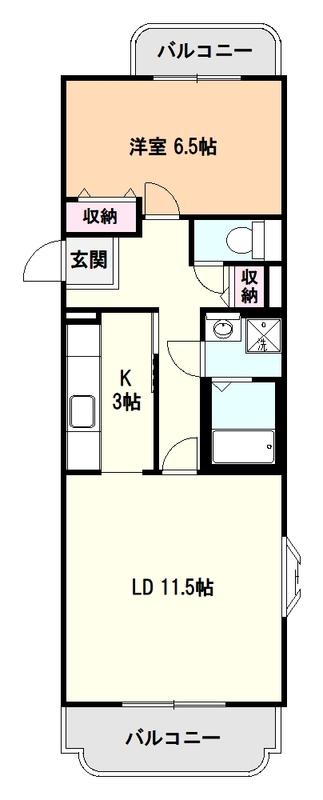 コーポレート東所沢1号棟(1LDK/2階)の間取り写真