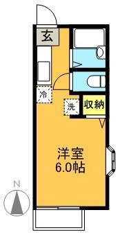 ラビアンローズ(1K/1階)の間取り写真