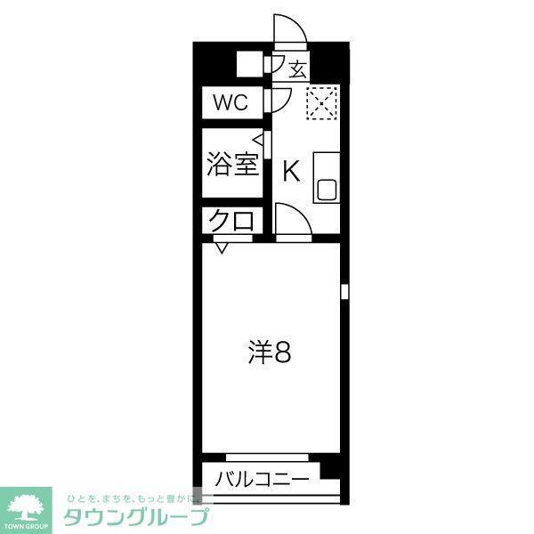 マノワール中村公園(1K/6階)の間取り写真