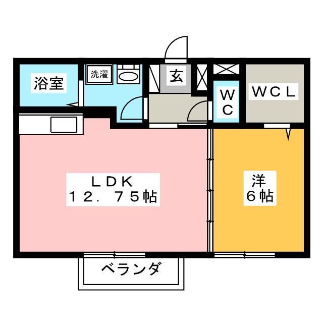 カサベルデK&S(1LDK/2階)の間取り写真