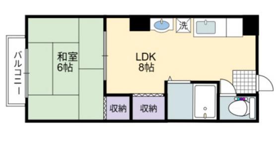 橋口ビル(1LDK/3階)の間取り写真
