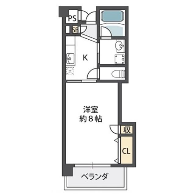グランシャンブル(1K/1階)の間取り写真