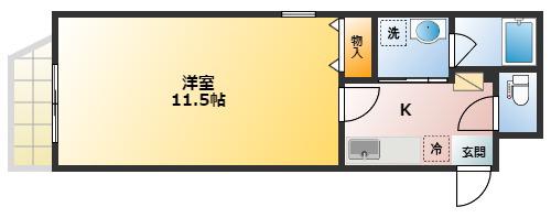 COCORO3172(1K/2階)の間取り写真