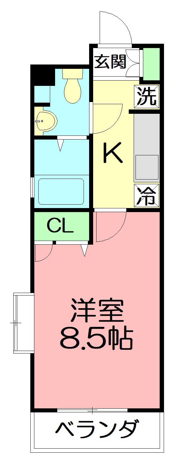 第21川崎ビル(1K/7階)の間取り写真