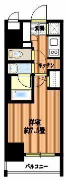 コンシェリア新宿HILLSIDE SQUAE(1K/2階)の間取り写真