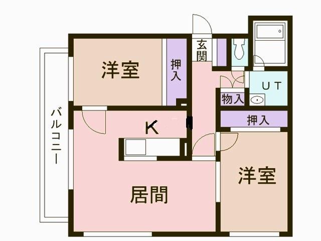 ベイシティ(2LDK/2階)の間取り写真