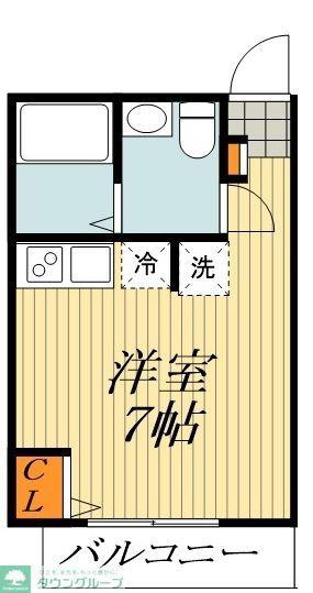 APEX平井(ワンルーム/2階)の間取り写真