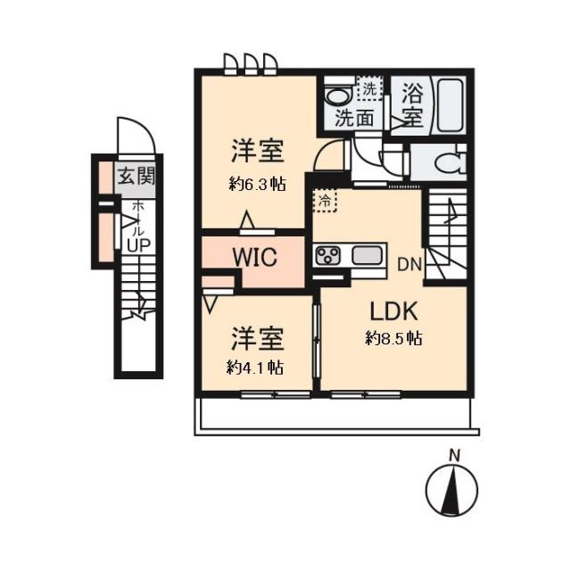 アン シエール(2LDK/2階)の間取り写真