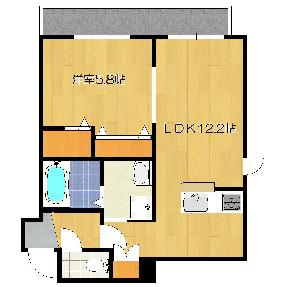 BRILLIANCE HOUSEブリリアン ハウス(1LDK/4階)の間取り写真