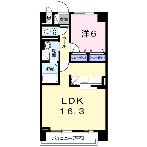 メゾンドファミーユ鶴見緑地公園(1LDK/4階)の間取り写真