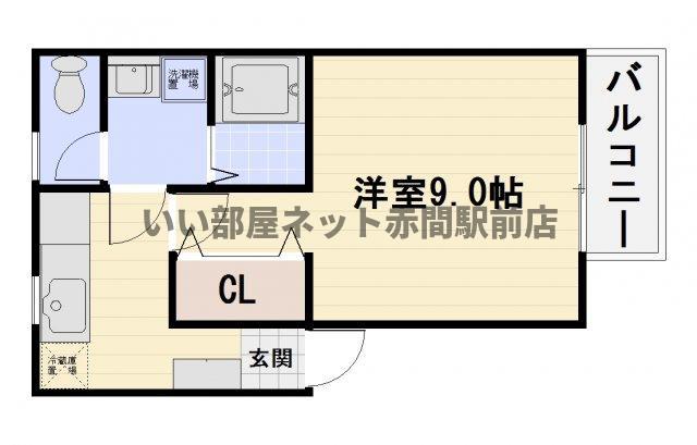 ドリームウッズ(1K/1階)の間取り写真