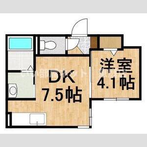 和MISAWA(1DK/4階)の間取り写真