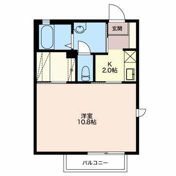 MAISON-M B棟(1K/2階)の間取り写真