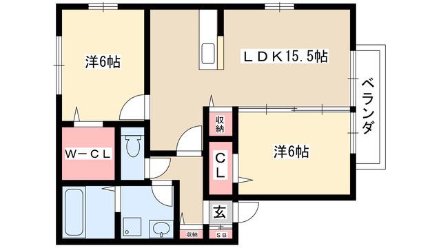 エトワール香久山(2LDK/1階)の間取り写真