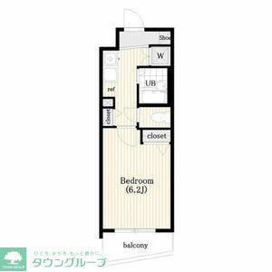 シンシア三軒茶屋太子堂(1K/6階)の間取り写真