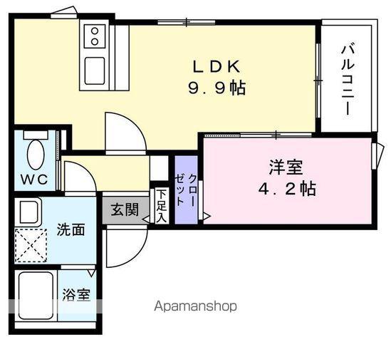 クレア姪浜(1LDK/3階)の間取り写真