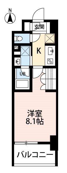 A-MODE 所沢(1K/3階)の間取り写真