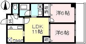 ラークヒルズ(2LDK/4階)の間取り写真