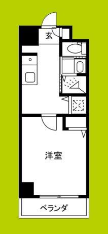 ロイヤルハイツ新深江(1K/2階)の間取り写真