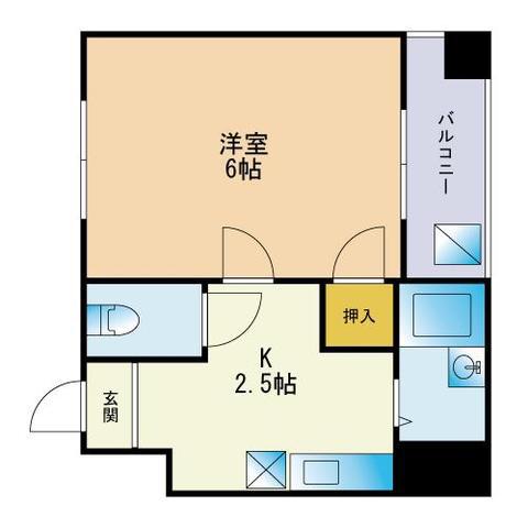 モーヴ藤崎(1K/3階)の間取り写真