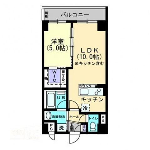 AHORN操山(1LDK/4階)の間取り写真