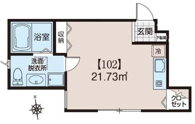 MOVE ムーヴ(ワンルーム/1階)の間取り写真