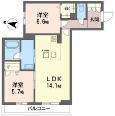 JR山陽本線 新倉敷駅 徒歩7分 3階建 新築(2LDK/1階)の間取り写真