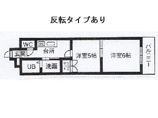 ルーセント城見(2K/5階)の間取り写真