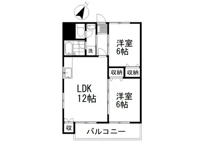 パビヨンA&A(2LDK/1階)の間取り写真